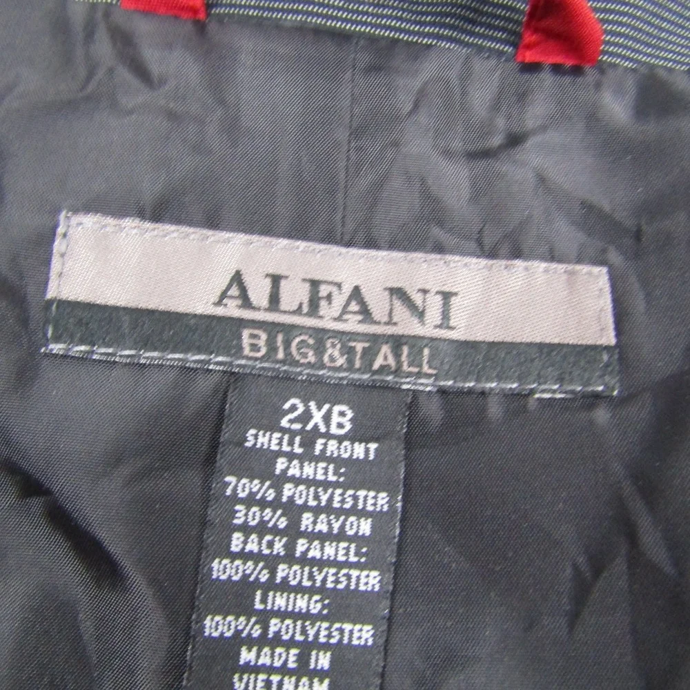 Alfani Suit Vest Mens 2XB Gray Big & Tall Formal Wedding Business Waistcoat